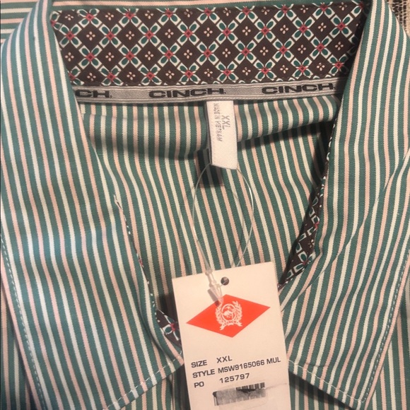 Cinch Ladies Striped Multicolor Button Down Western Shirt - Picture 4 of 4